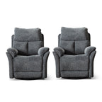 Fauteuil inclinable pivotant en tissu, canapé inclinable manuel, ensemble de deux