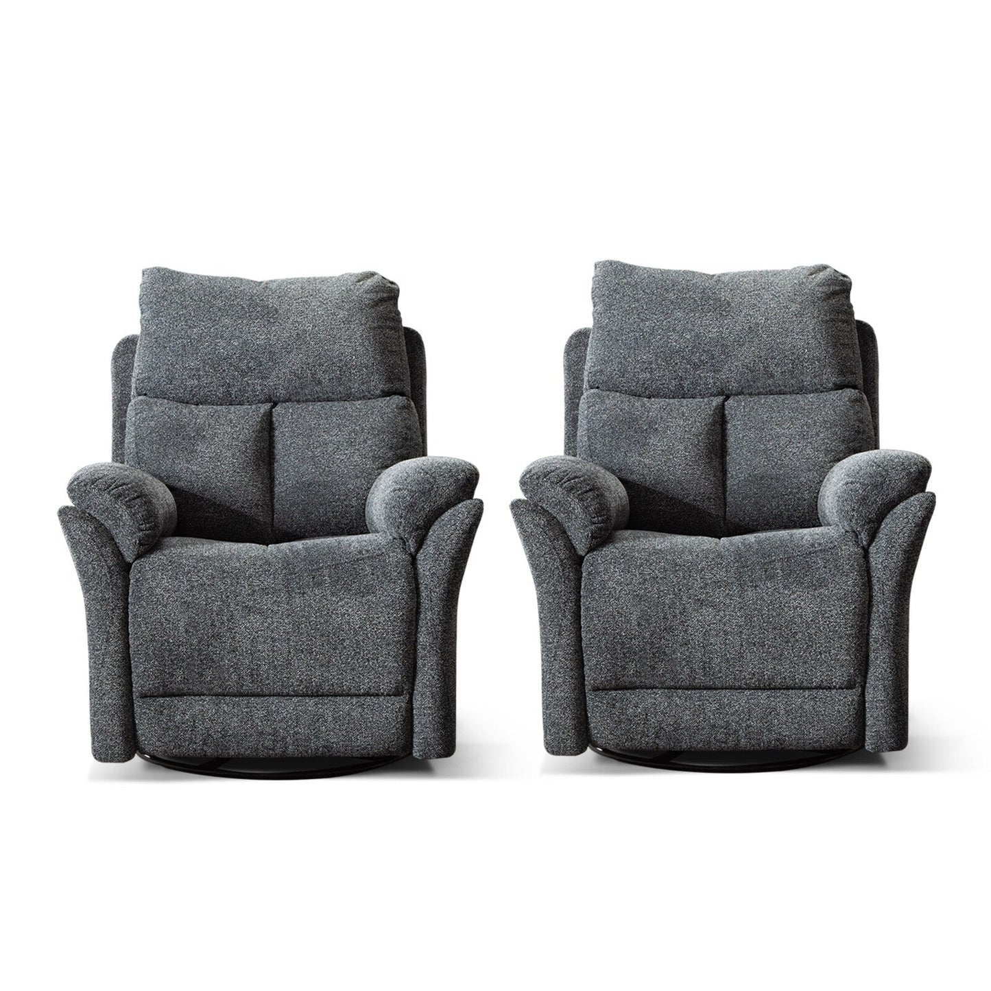 Fauteuil inclinable pivotant en tissu, canapé inclinable manuel, ensemble de deux