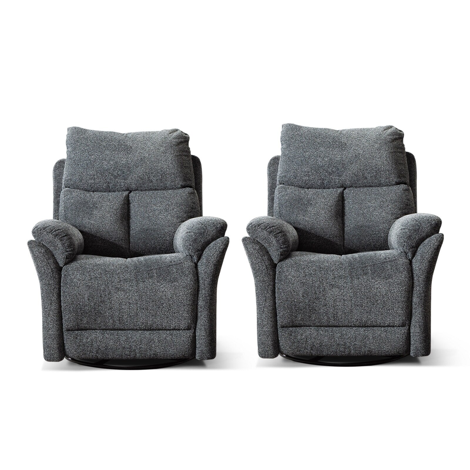 Fauteuil inclinable pivotant en tissu, canapé inclinable manuel, ensemble de deux