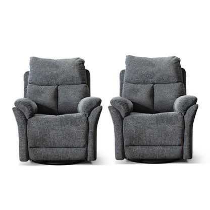 Fauteuil inclinable pivotant en tissu, canapé inclinable manuel, ensemble de deux