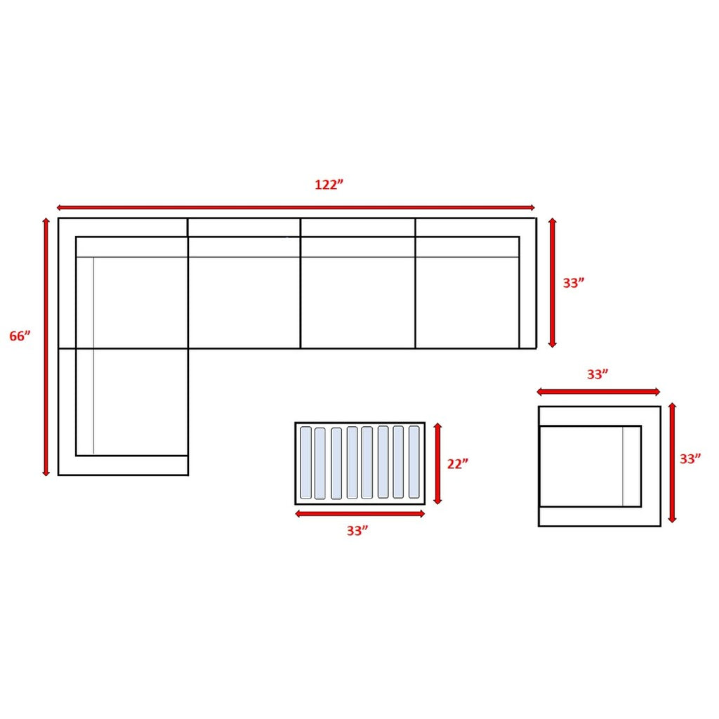 Ensemble de sièges sectionnels pivotants à bascule gris 7 pièces avec coussin