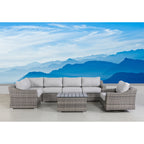 Ensemble de sièges sectionnels pivotants à bascule gris 7 pièces avec coussin