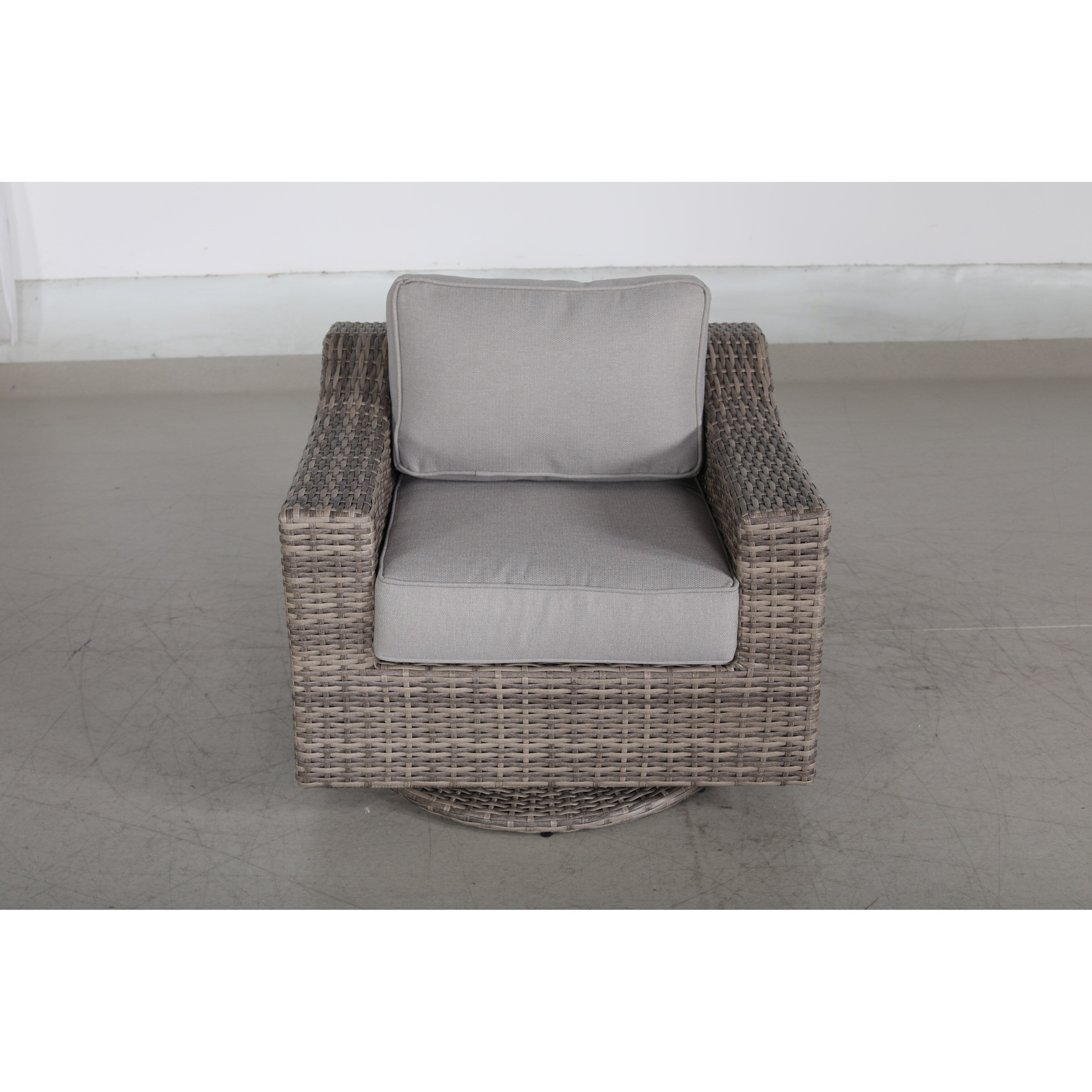 Ensemble de sièges sectionnels pivotants à bascule gris 7 pièces avec coussin