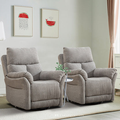 Fauteuil inclinable pivotant en tissu, canapé inclinable manuel, ensemble de deux
