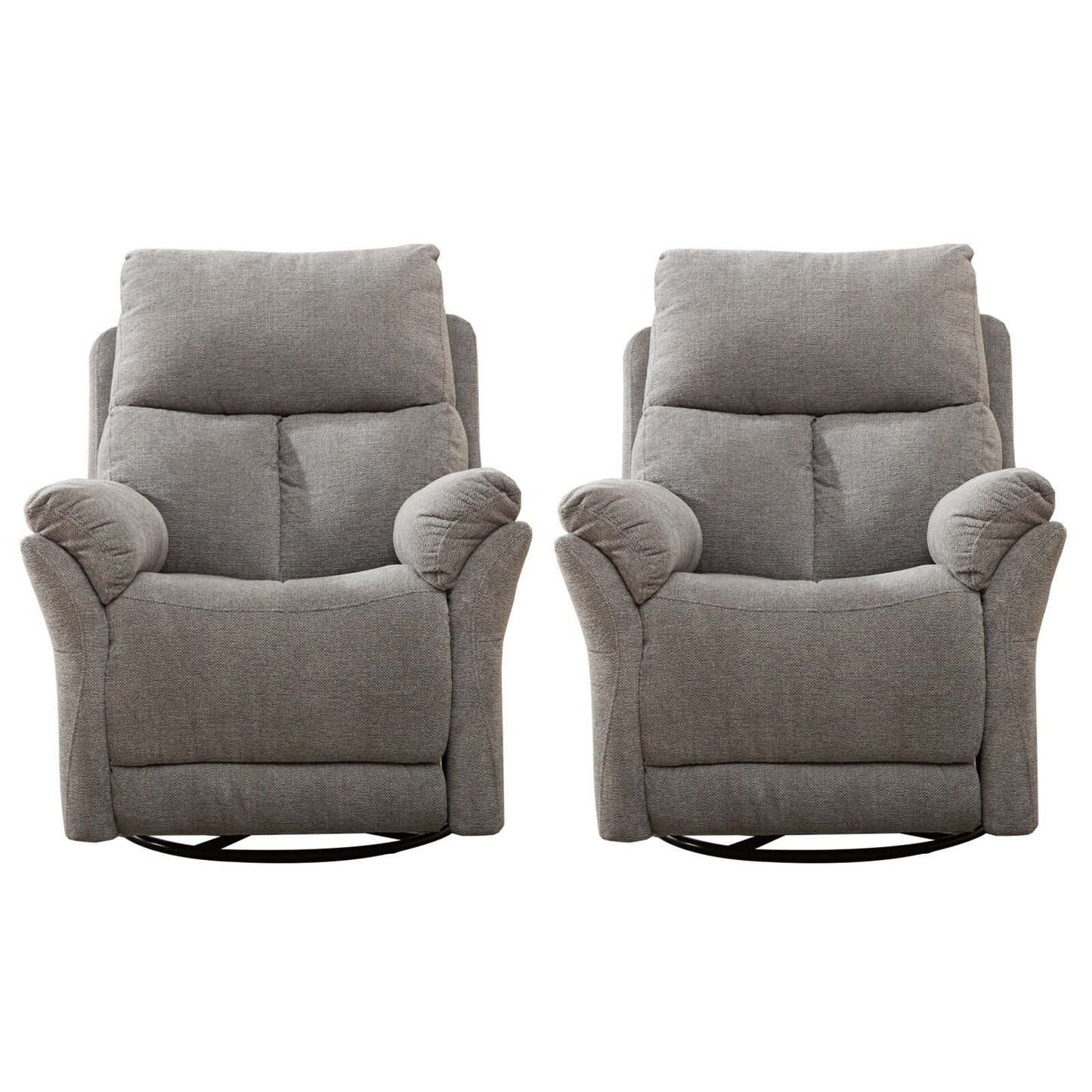 Fauteuil inclinable pivotant en tissu, canapé inclinable manuel, ensemble de deux