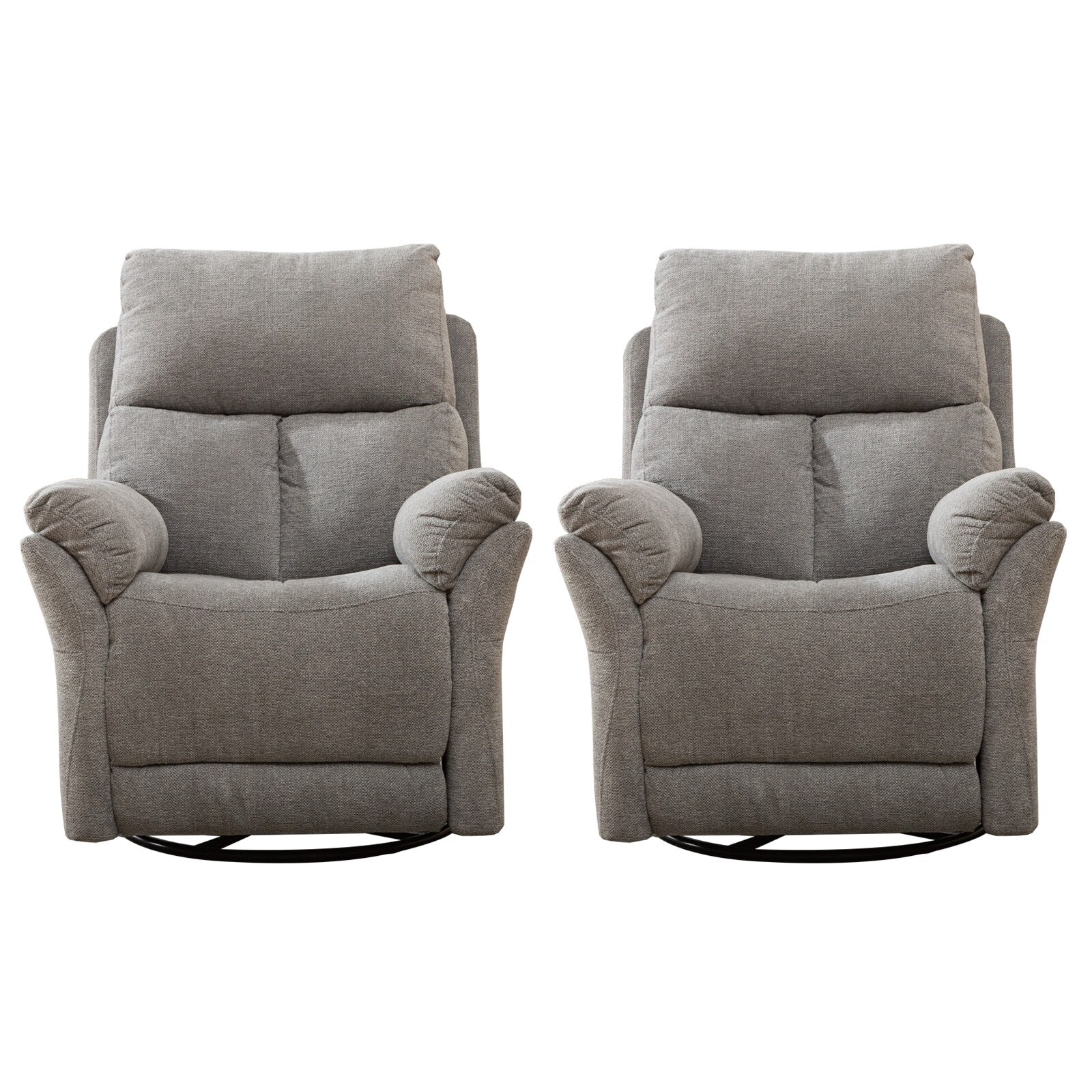 Fauteuil inclinable pivotant en tissu, canapé inclinable manuel, ensemble de deux