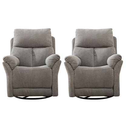 Fauteuil inclinable pivotant en tissu, canapé inclinable manuel, ensemble de deux