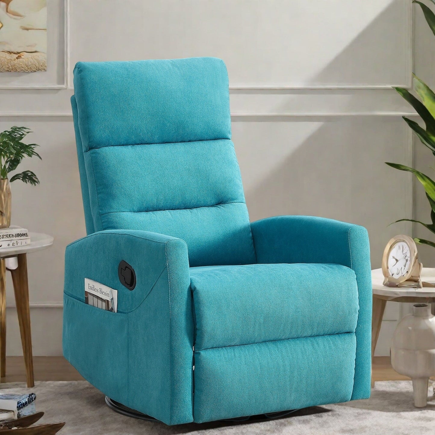 Fauteuil inclinable pivotant à bascule avec inclinaison à 155° et assemblage sans outil