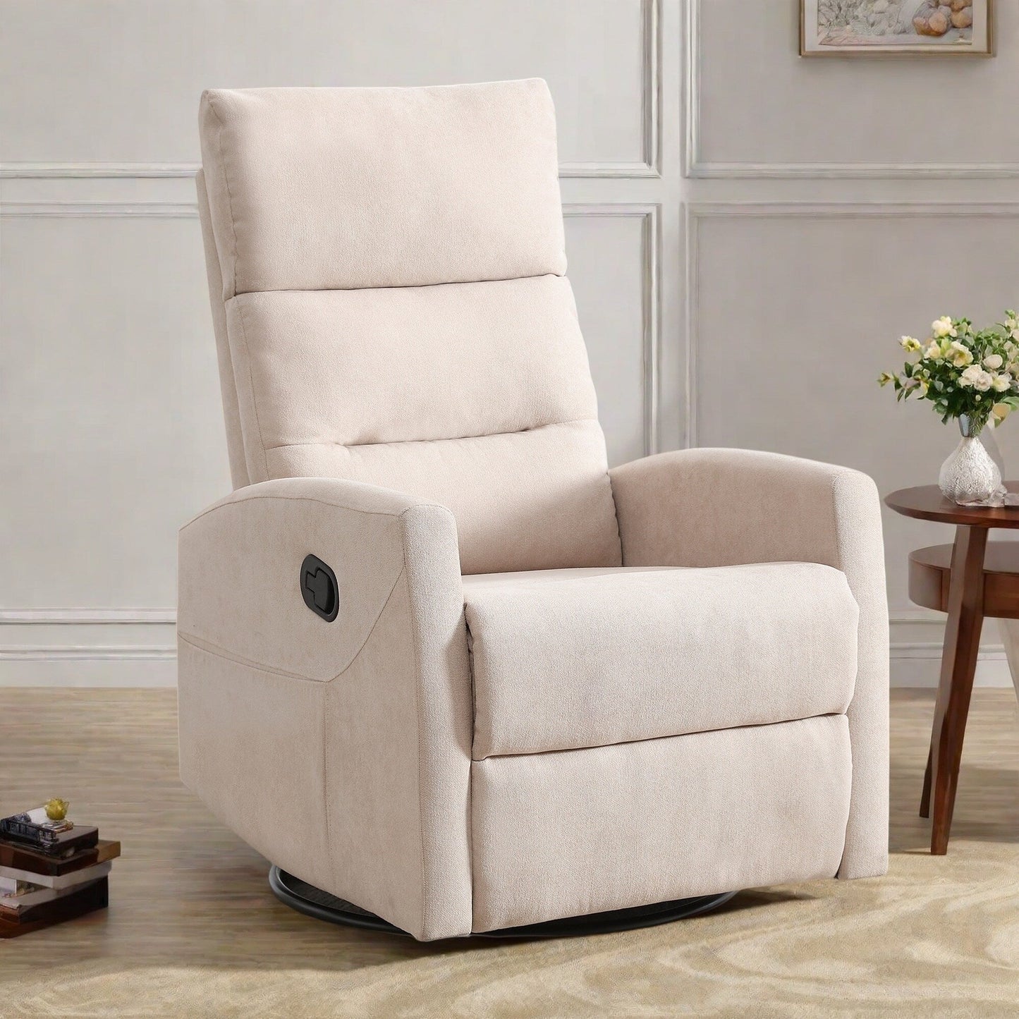 Fauteuil inclinable pivotant à bascule avec inclinaison à 155° et assemblage sans outil