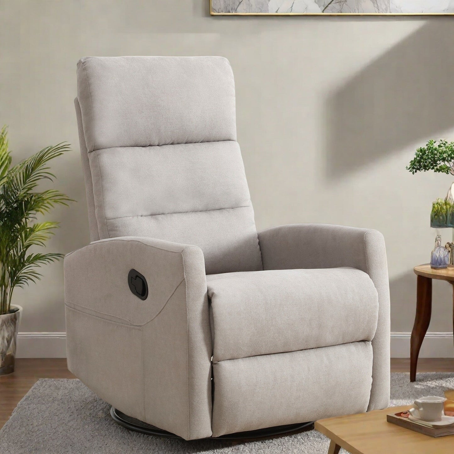 Fauteuil inclinable pivotant à bascule avec inclinaison à 155° et assemblage sans outil