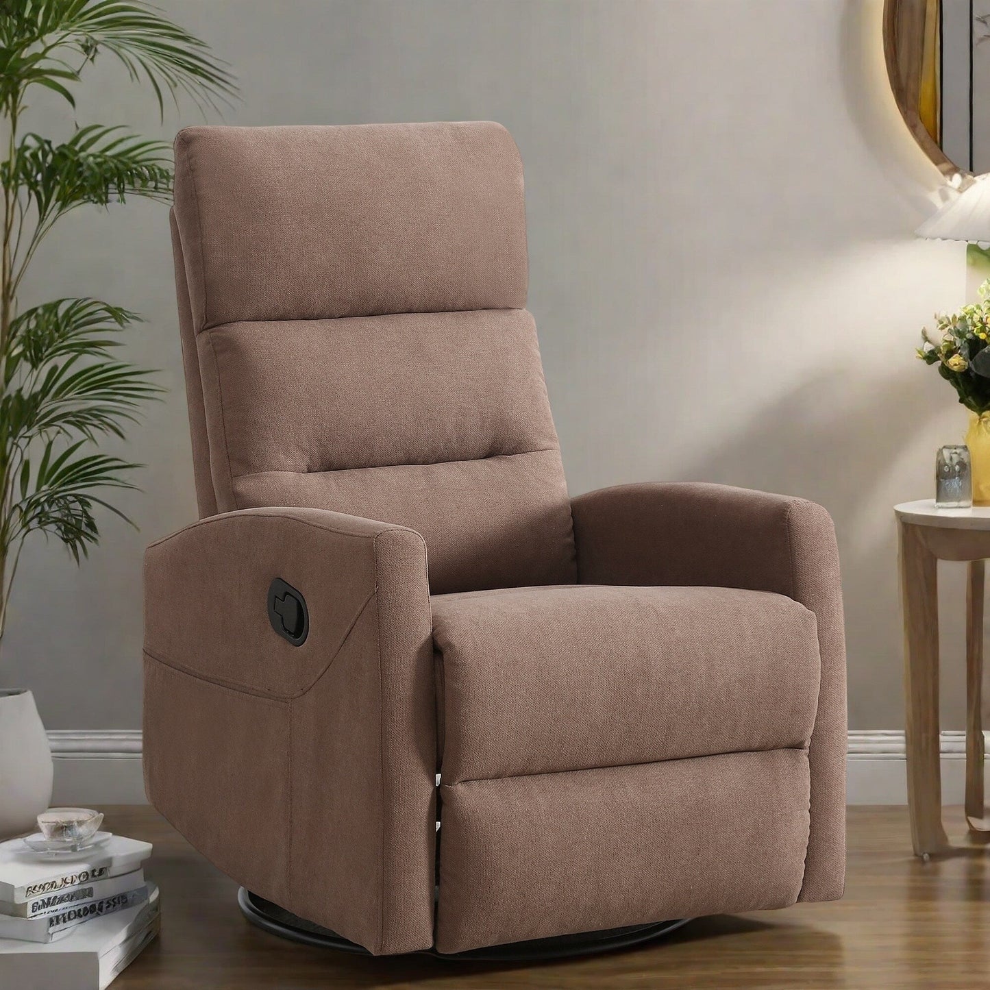 Fauteuil inclinable pivotant à bascule avec inclinaison à 155° et assemblage sans outil