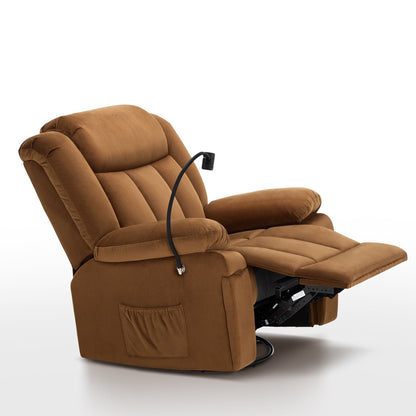 Fauteuil inclinable pivotant à bascule avec massage, chauffage et support pour téléphone – Idéal pour le salon, le bureau, la chambre