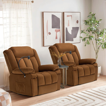 Fauteuil inclinable pivotant à bascule avec massage, chauffage et support pour téléphone – Idéal pour le salon, le bureau, la chambre