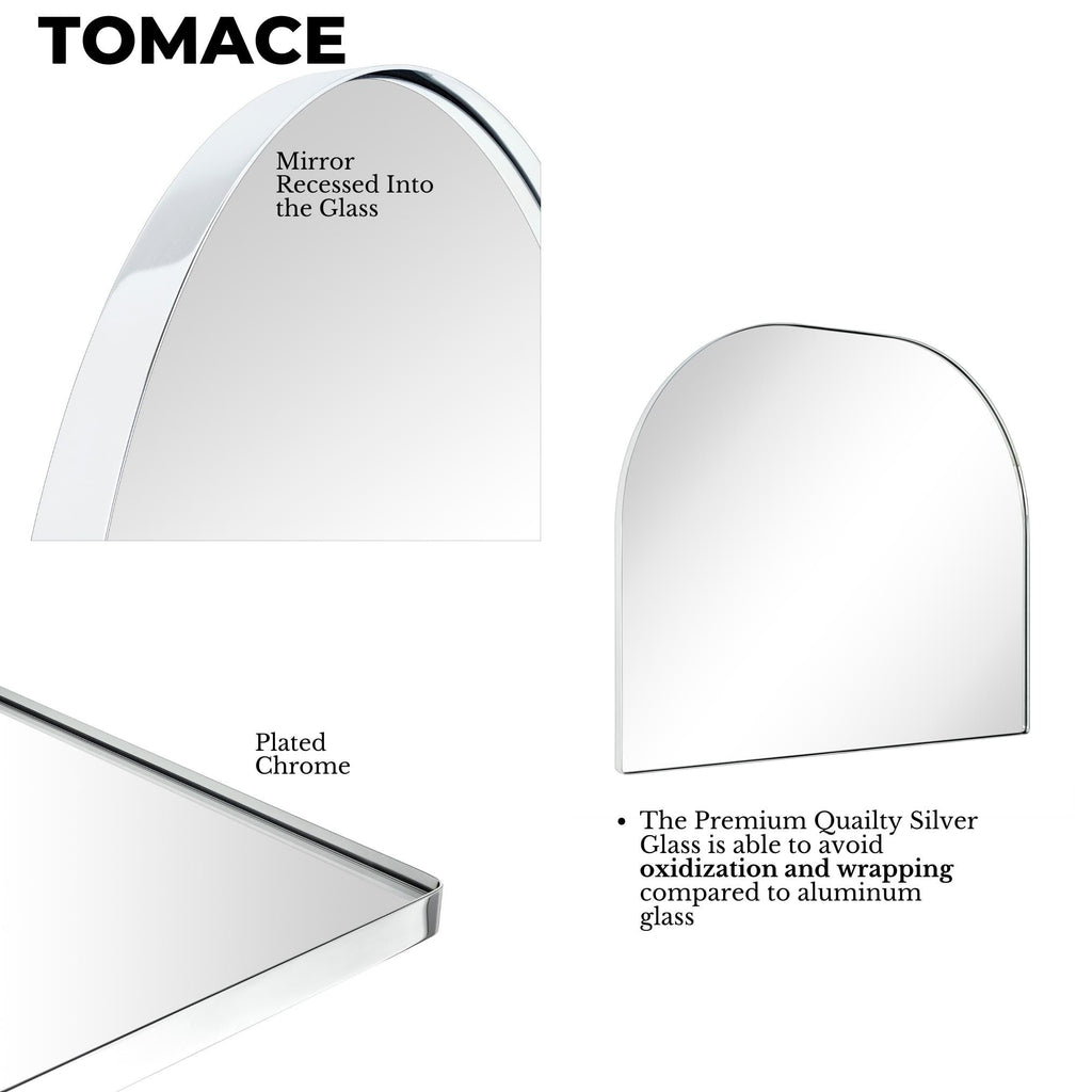Grand miroir arqué TEHOME Dezerae pour manteau de cheminée, 40'' L x 32'' H