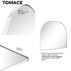 Grand miroir arqué TEHOME Dezerae pour manteau de cheminée, 40'' L x 32'' H