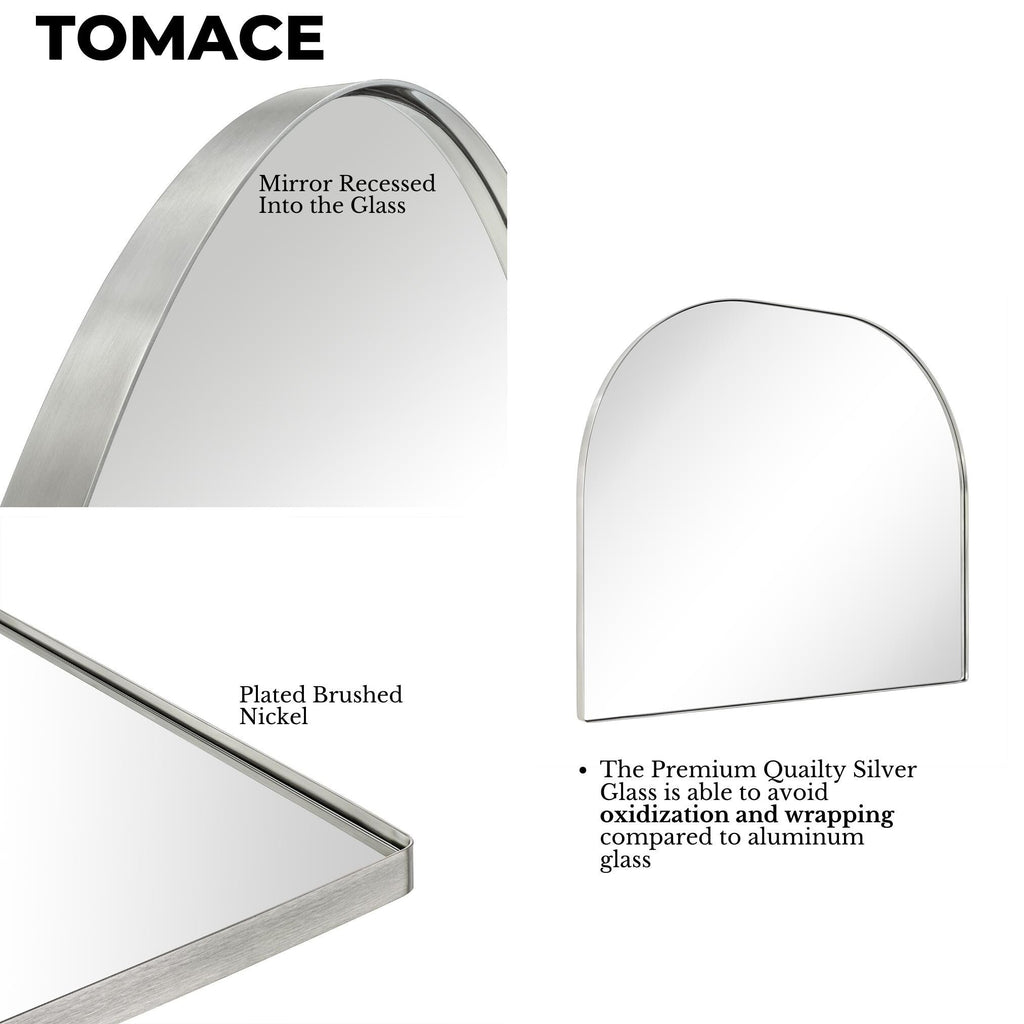 Grand miroir arqué TEHOME Dezerae pour manteau de cheminée, 40'' L x 32'' H
