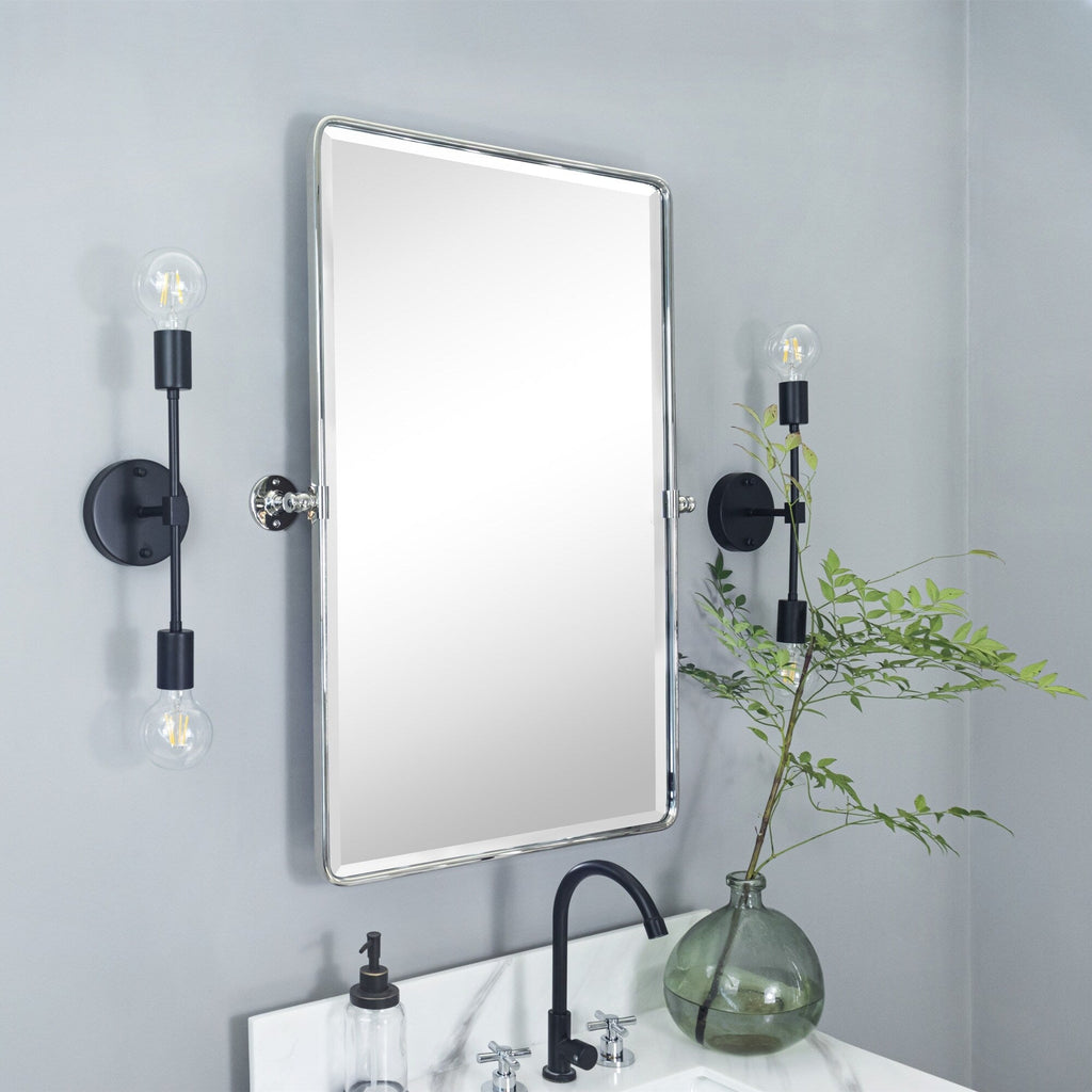 Miroirs muraux verticaux rectangulaires en métal TEHOME Woodvale
