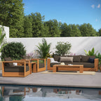 Ensemble de meubles de patio extérieur Tahoe en bois d'acacia, 5 pièces