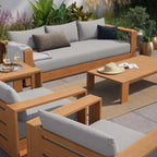 Ensemble de meubles de patio extérieur Tahoe en bois d'acacia, 5 pièces