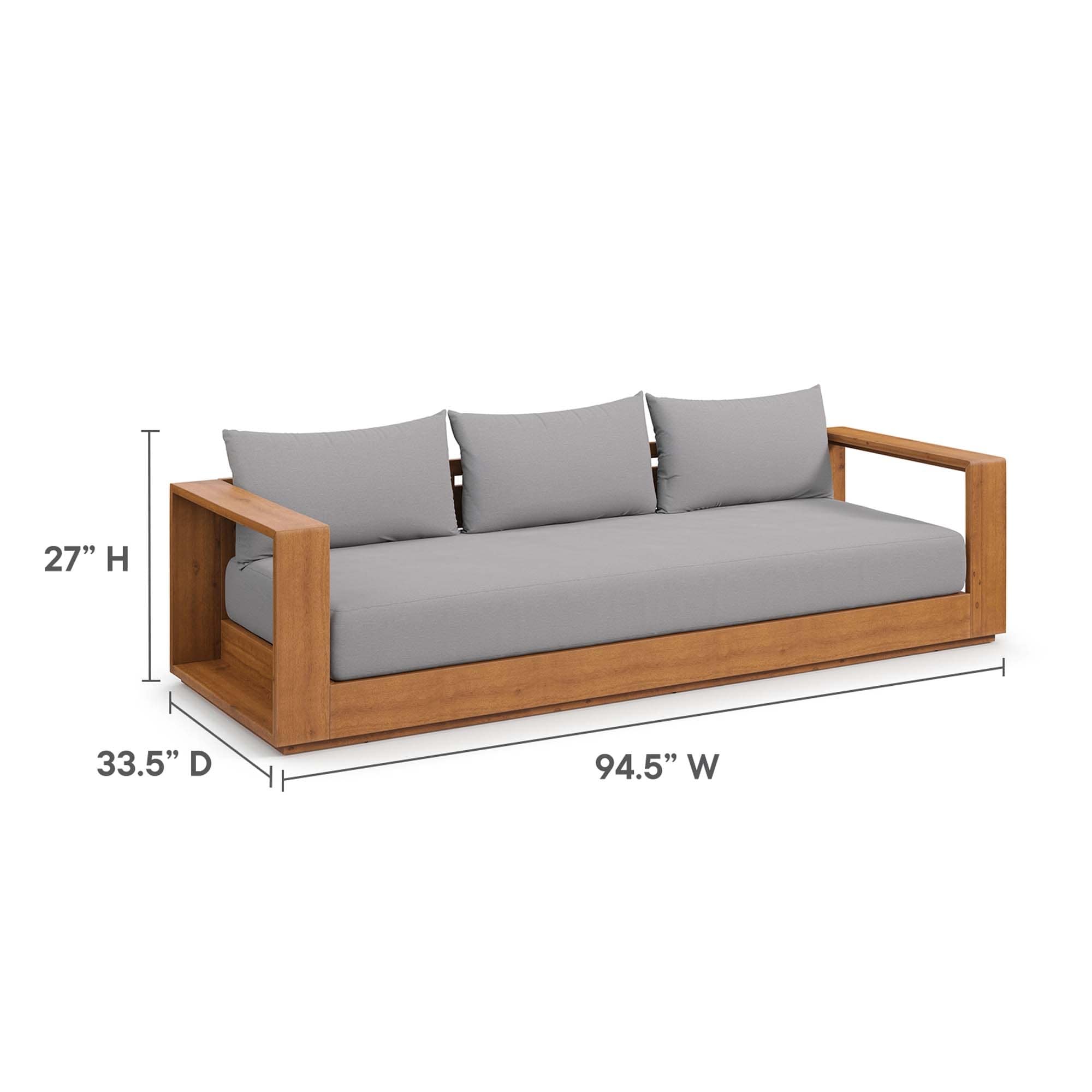 Ensemble de meubles de patio extérieur Tahoe en bois d'acacia, 5 pièces