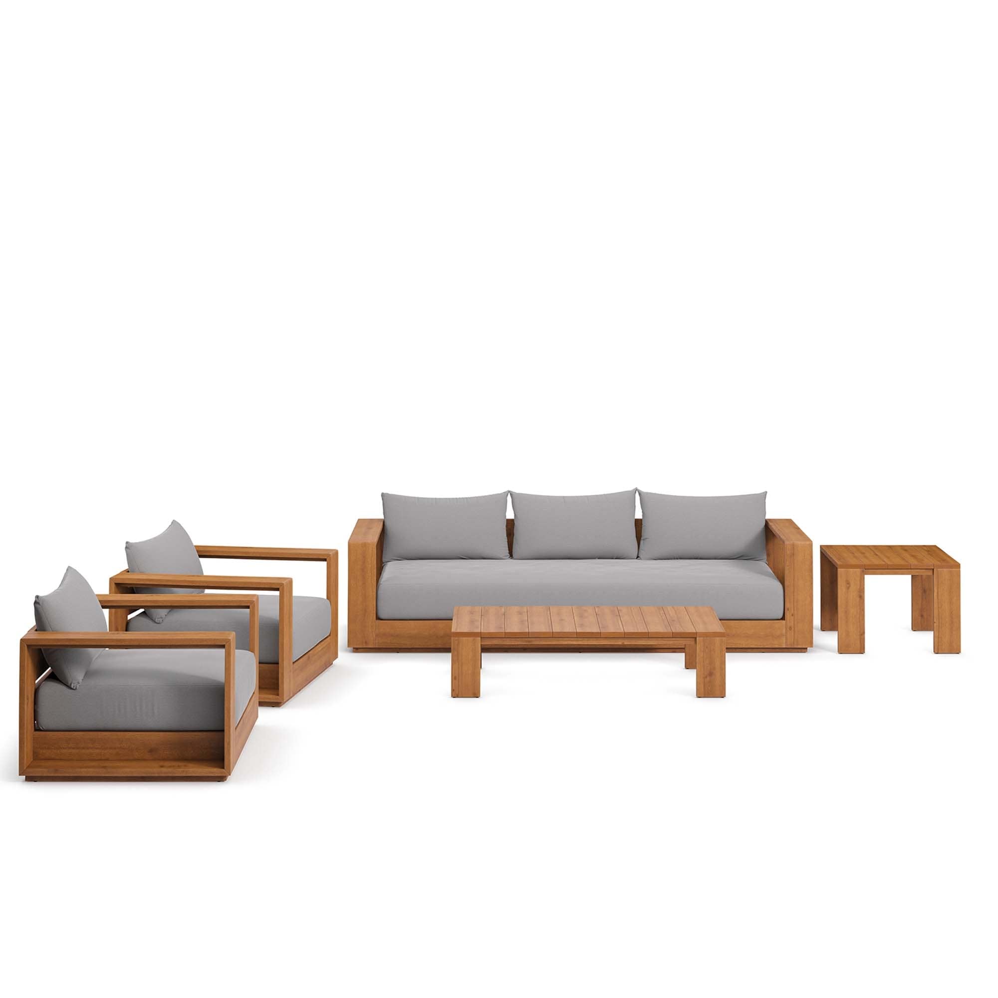 Ensemble de meubles de patio extérieur Tahoe en bois d'acacia, 5 pièces