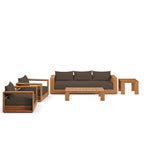 Ensemble de meubles de patio extérieur Tahoe en bois d'acacia, 5 pièces
