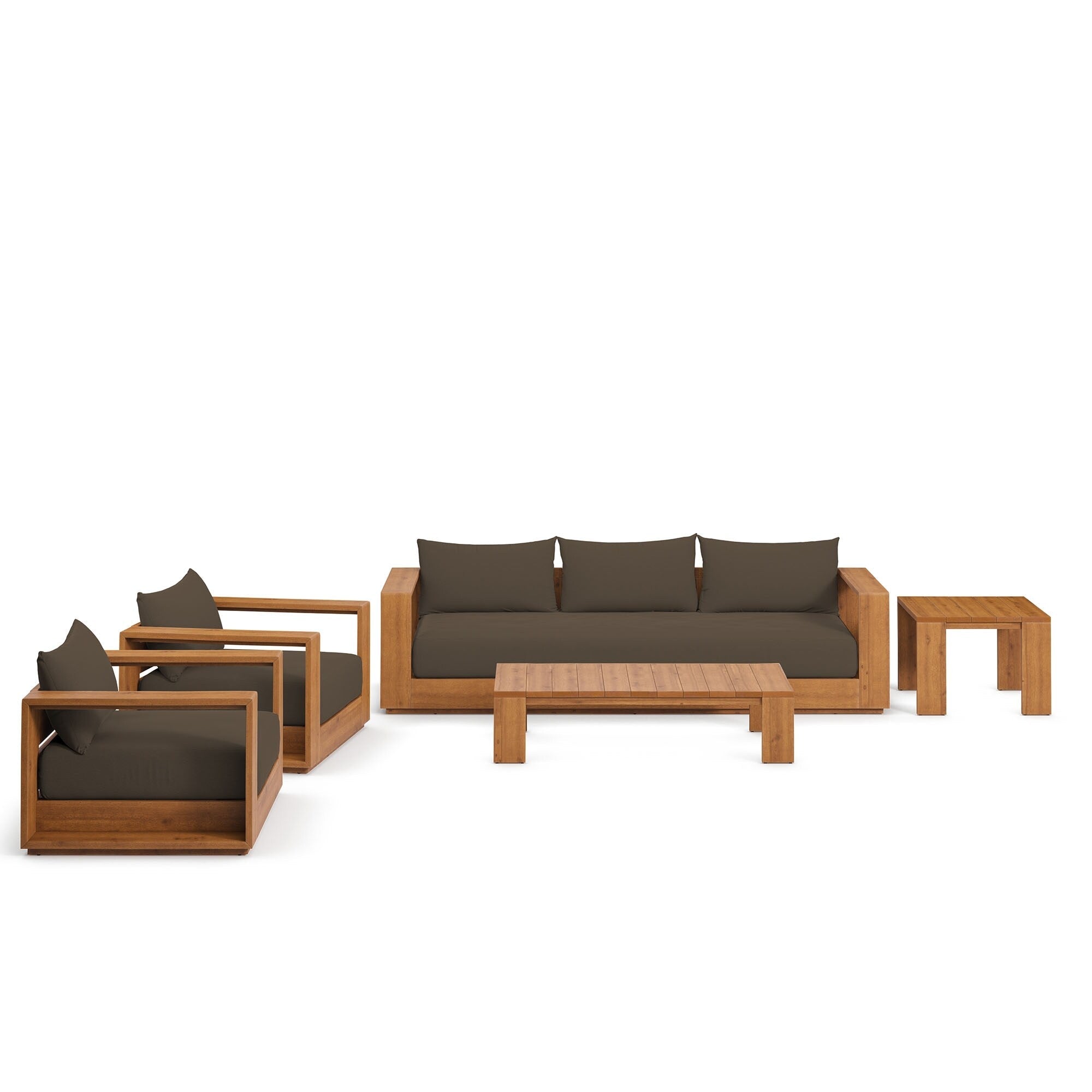 Ensemble de meubles de patio extérieur Tahoe en bois d'acacia, 5 pièces