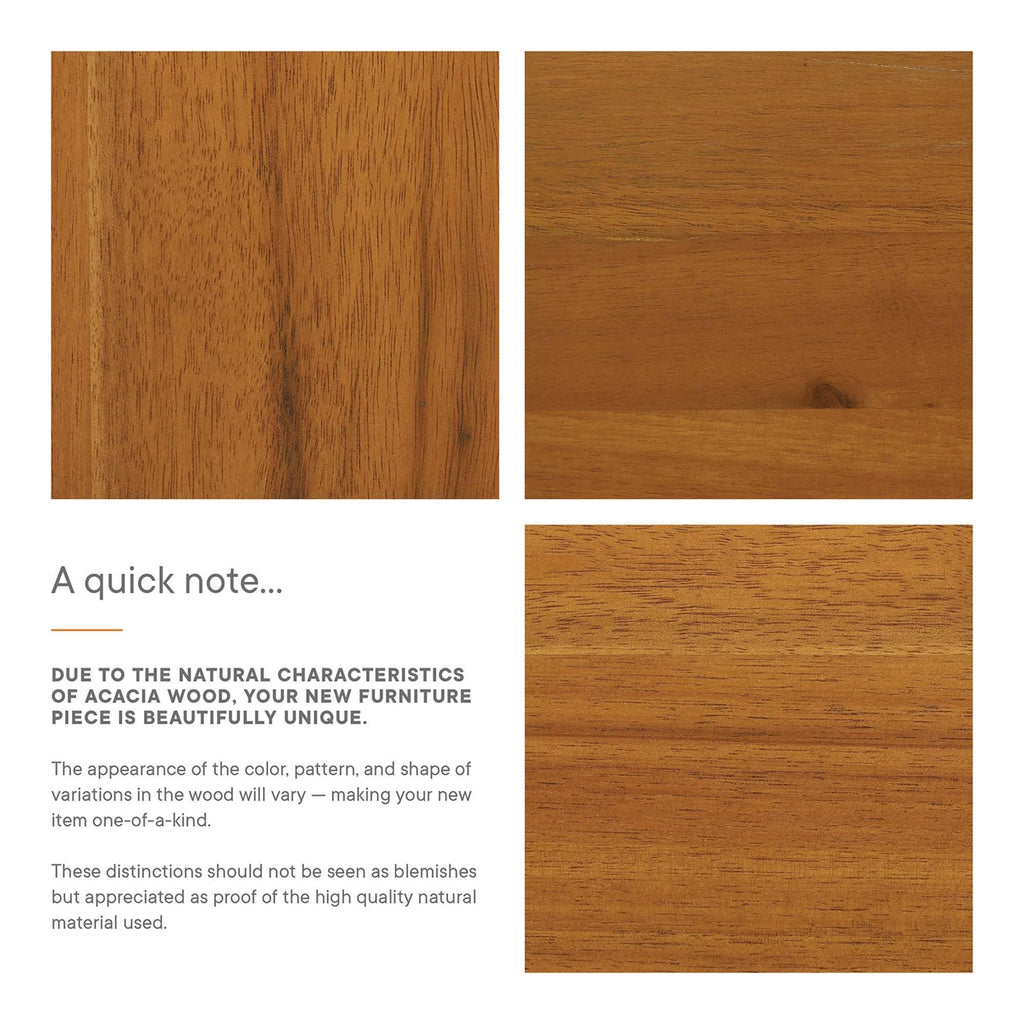 Ensemble de meubles de patio extérieur Tahoe en bois d'acacia, 5 pièces
