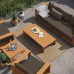 Ensemble de meubles de patio extérieur Tahoe en bois d'acacia, 5 pièces