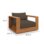Ensemble de meubles de patio extérieur Tahoe en bois d'acacia, 5 pièces