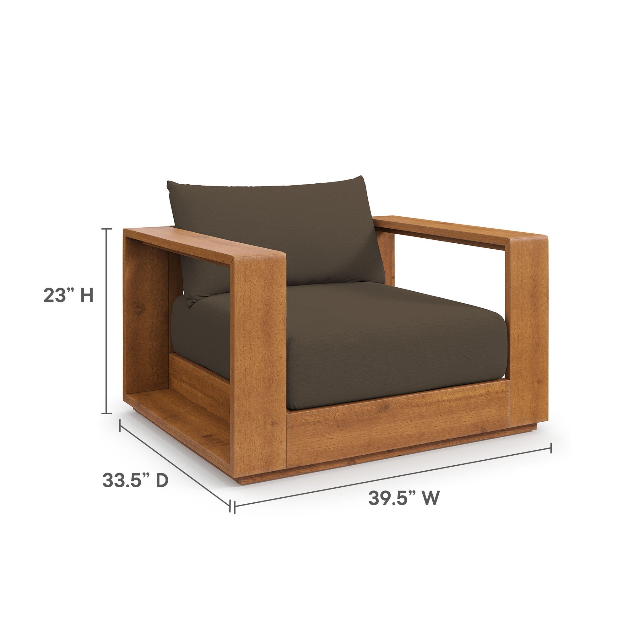 Ensemble de meubles de patio extérieur Tahoe en bois d'acacia, 5 pièces