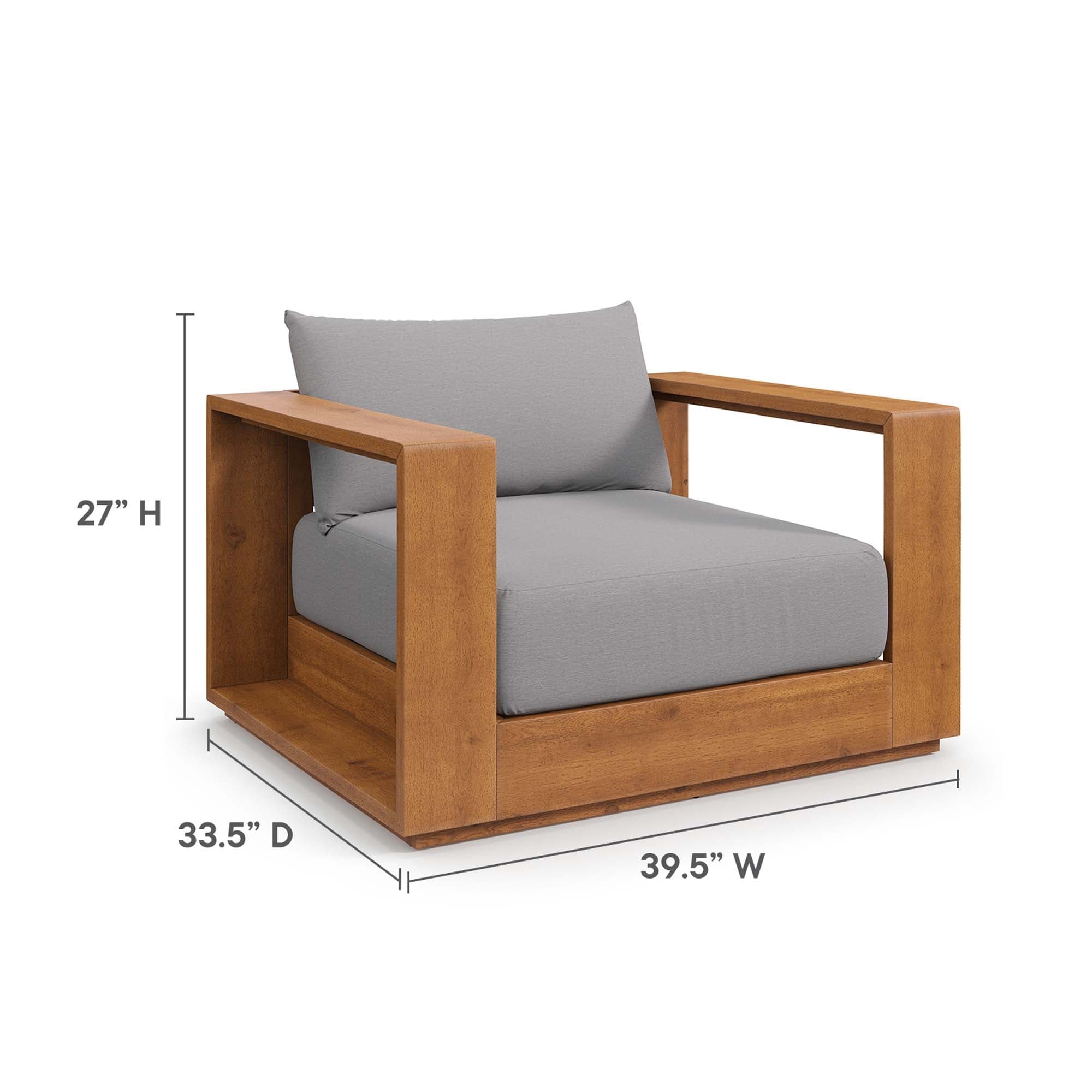 Ensemble de meubles de patio extérieur Tahoe en bois d'acacia, 5 pièces
