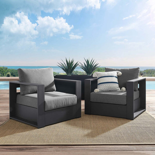 Ensemble de 2 fauteuils d'extérieur en aluminium thermolaqué Tahoe