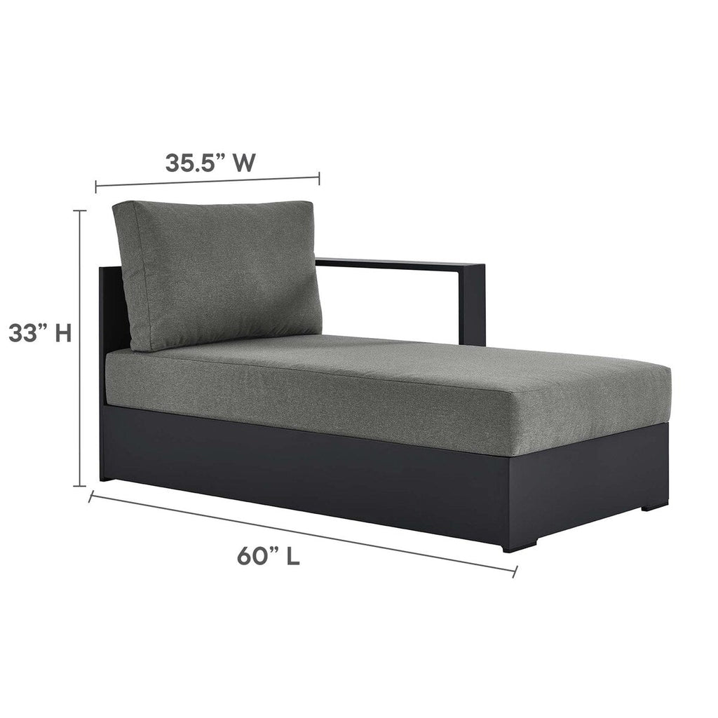 Ensemble de canapés sectionnels Tahoe Patio en aluminium, 2 pièces, avec méridienne orientée vers la droite