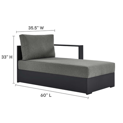 Ensemble de canapés sectionnels Tahoe Patio en aluminium, 2 pièces, avec méridienne orientée vers la droite