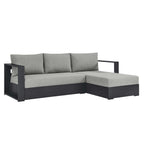 Ensemble de canapés sectionnels Tahoe Patio en aluminium, 2 pièces, avec méridienne orientée vers la droite