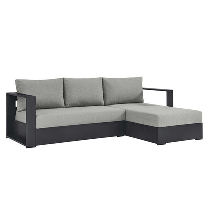 Ensemble de canapés sectionnels Tahoe Patio en aluminium, 2 pièces, avec méridienne orientée vers la droite