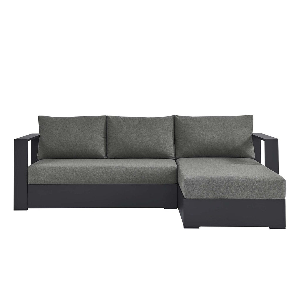Ensemble de canapés sectionnels Tahoe Patio en aluminium, 2 pièces, avec méridienne orientée vers la droite