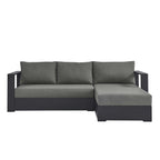 Ensemble de canapés sectionnels Tahoe Patio en aluminium, 2 pièces, avec méridienne orientée vers la droite
