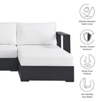 Ensemble de canapés sectionnels Tahoe Patio en aluminium, 2 pièces, avec méridienne orientée vers la droite