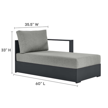 Ensemble de canapés sectionnels Tahoe Patio en aluminium, 2 pièces, avec méridienne orientée vers la droite