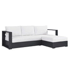Ensemble de canapés sectionnels Tahoe Patio en aluminium, 2 pièces, avec méridienne orientée vers la droite