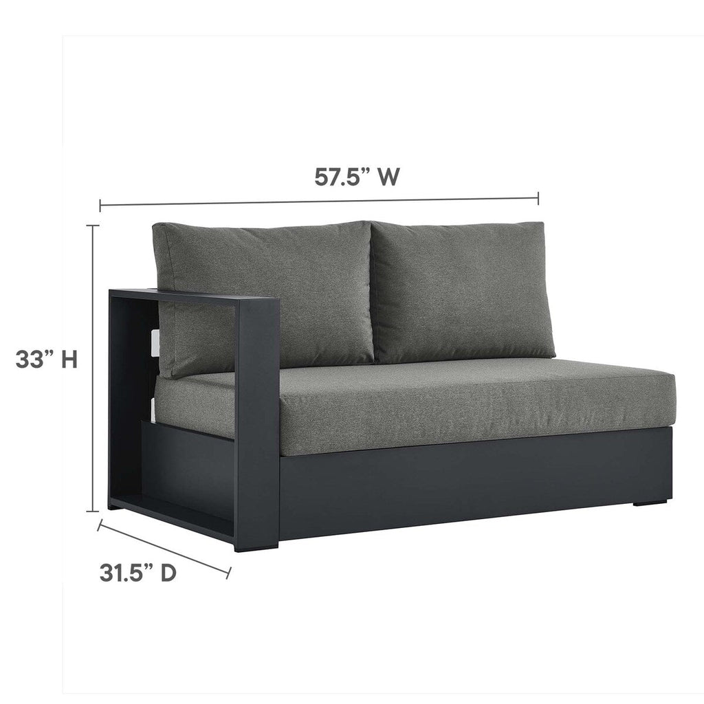 Ensemble de canapés sectionnels Tahoe Patio en aluminium, 2 pièces, avec méridienne orientée vers la droite
