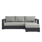 Ensemble de canapés sectionnels Tahoe Patio en aluminium, 2 pièces, avec méridienne orientée vers la droite