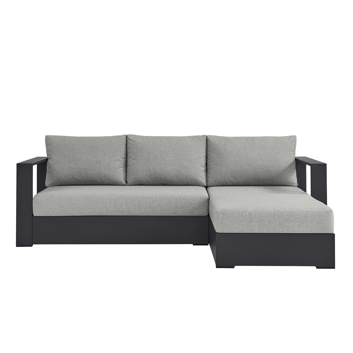 Ensemble de canapés sectionnels Tahoe Patio en aluminium, 2 pièces, avec méridienne orientée vers la droite