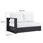 Ensemble de canapés sectionnels Tahoe Patio en aluminium, 2 pièces, avec méridienne orientée vers la droite