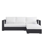 Ensemble de canapés sectionnels Tahoe Patio en aluminium, 2 pièces, avec méridienne orientée vers la droite