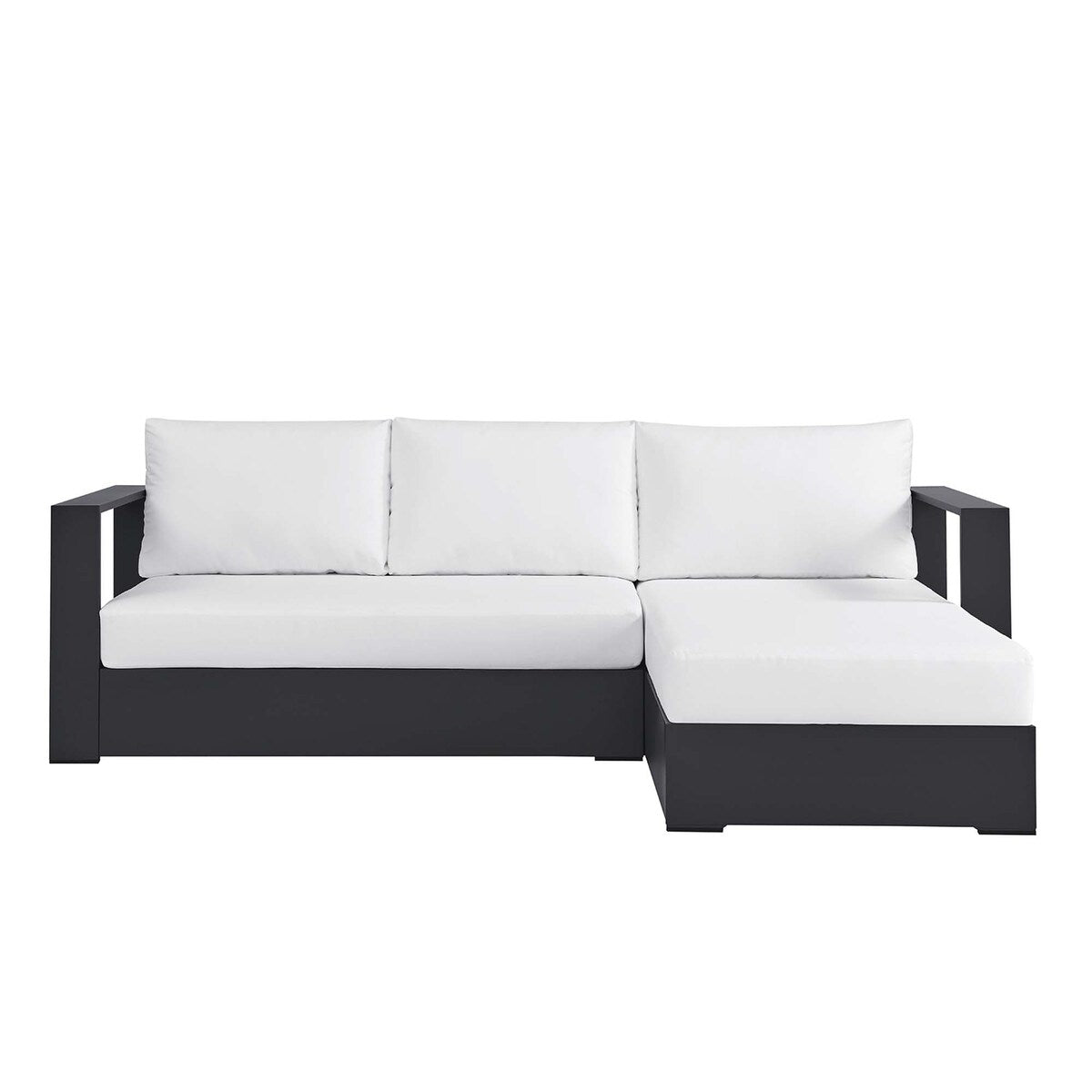 Ensemble de canapés sectionnels Tahoe Patio en aluminium, 2 pièces, avec méridienne orientée vers la droite