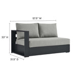 Ensemble de canapés sectionnels Tahoe Patio en aluminium, 2 pièces, avec méridienne orientée vers la droite