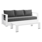 Ensemble de patio extérieur Tahoe 2 pièces en aluminium avec revêtement en poudre
